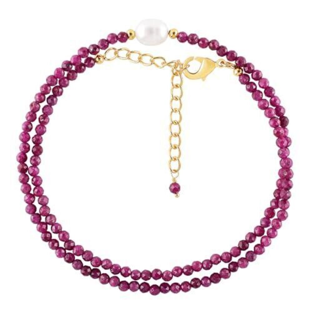 9005 Natural Ruby Gemstone Gold Necklace , July Birthstone, Crystal Stone
